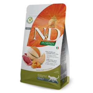 FARMINA N&D CAT GF PUMPKIN DUCK sausā barība kaķiem Pīle, ķirbis, melone 1.5kg